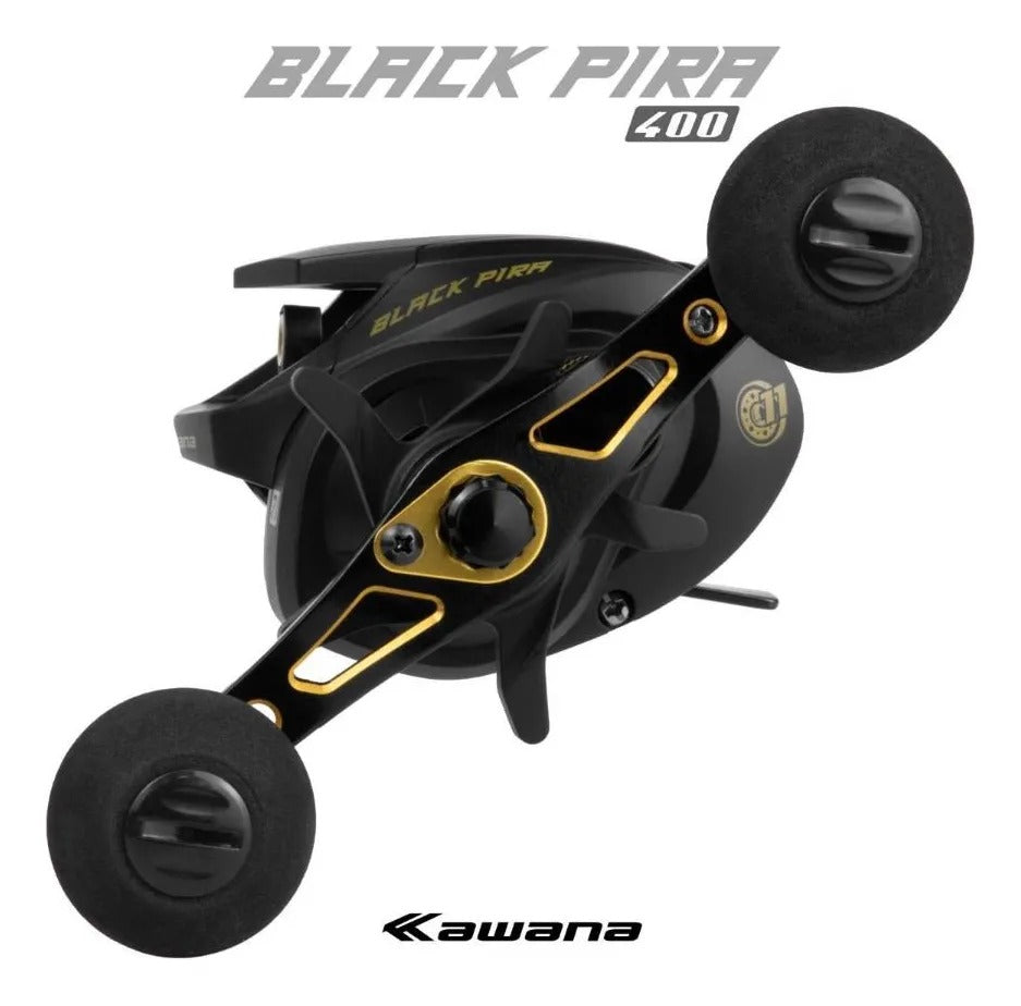 Carretilha Maruri Black Pira 400 - Drag 18kg Direita - Preto - Direito