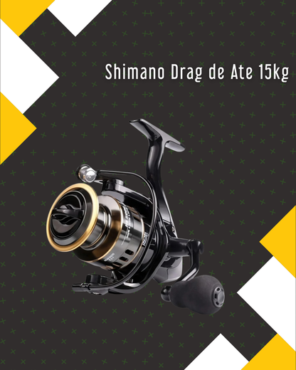 Molinete Shimano Drag de Ate 15kg Com 19 Rolamentos Sistema de Rotação Super Suave + Com Oculos De Sol Polarizado Gratis
