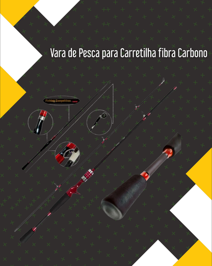 Vara de Pesca para Carretilha fibra Carbono 15-35Lbs 1,80 Metros 2 Partes