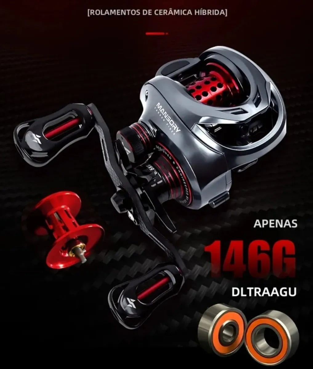 Carretilha Seasir Mansory 100% Carbono 11+1BB De Rolamentos 7.3:1 Recolhimento