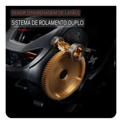 Carretilha SEASIR Cast-X 7.3:1 Recolhimento Drag 8.5KG Carretel Duplo Em Alumínio