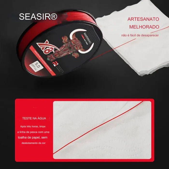 Linha de Pesca Multifilamento | Seasir RedBull 8 Fios PE 150M Alta Resistência