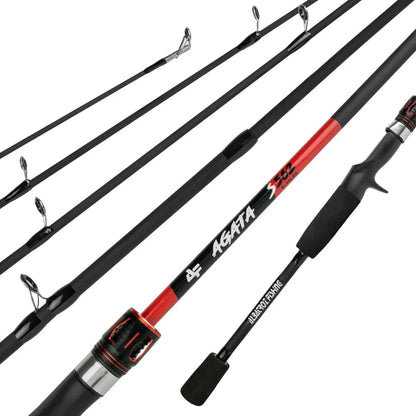 Vara de Pesca para Molinete Albatroz Ágata Carbono 1,68m 6-12lb 2 Partes