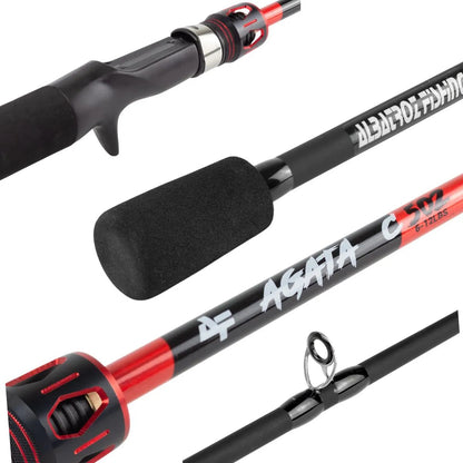 Vara de Pesca para Molinete Albatroz Ágata Carbono 1,68m 6-12lb 2 Partes