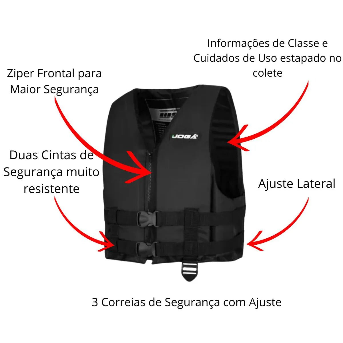 Colete Salva Vidas Flutuante Jogá Wave Suporta até 150kg