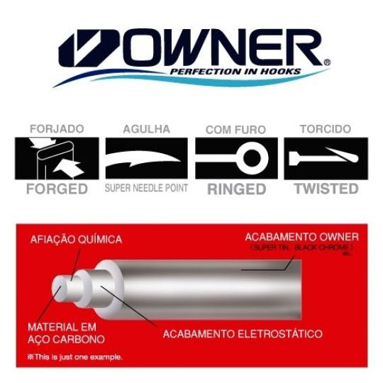 Anzol de competição owner yamajin - n°: 8 - 12 unidades