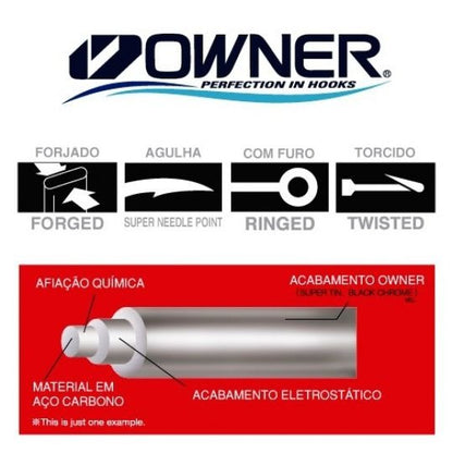 Anzol de competição owner yamajin - n°: 8 - 12 unidades