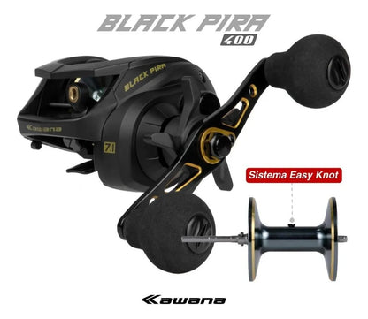 Carretilha Maruri Black Pira 400 - Drag 18kg Direita - Preto - Direito
