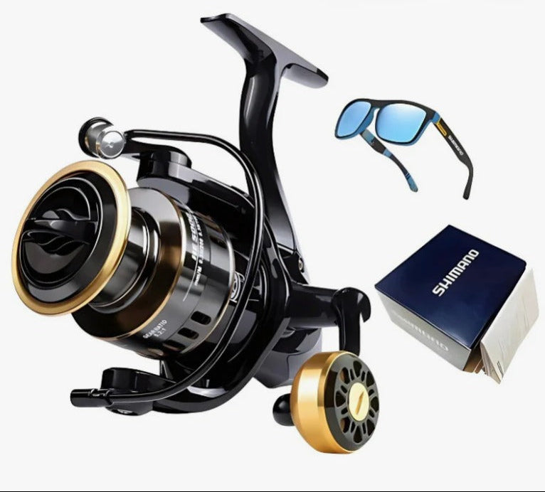 Molinete Shimano Drag de Ate 15kg Com 19 Rolamentos Todo De Metal + Óculos De Sol Polarizado Grátis