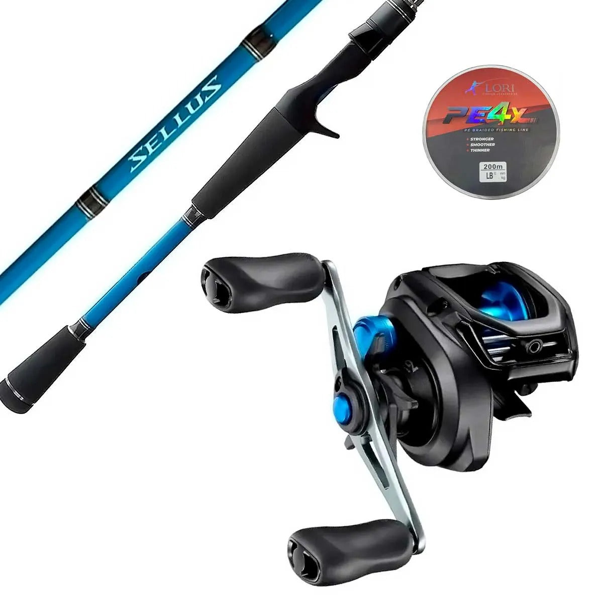 Tucunaré Carretilha Shimano SLX + (2 BONÚS) Vara Sellus 17lb e (Com linha)