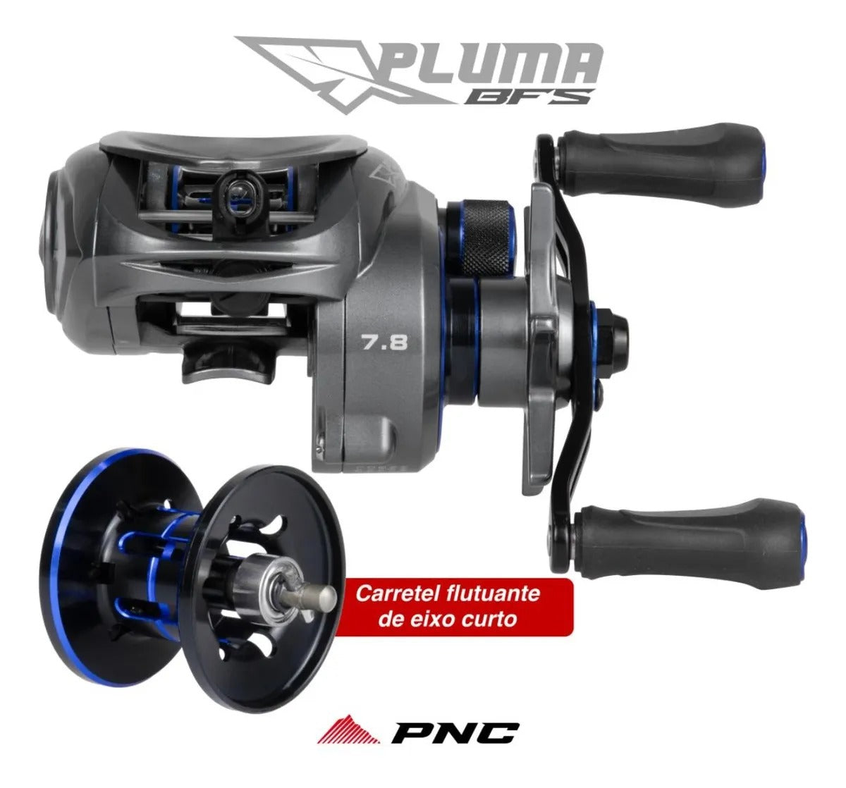 Carretilha Pnc Pluma Bfs Drag 5kg 7.8:1 Super Leve 125grs